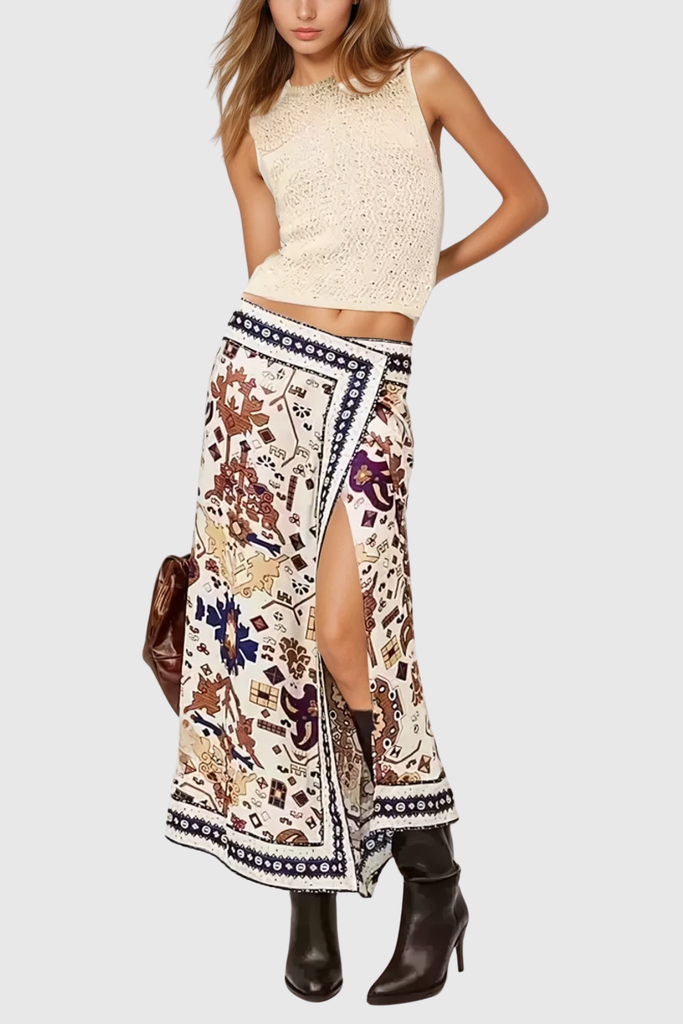 Carolyn Print Split Maxi Skirt - Stylish beautiful maxi for special occasions | Buy Online