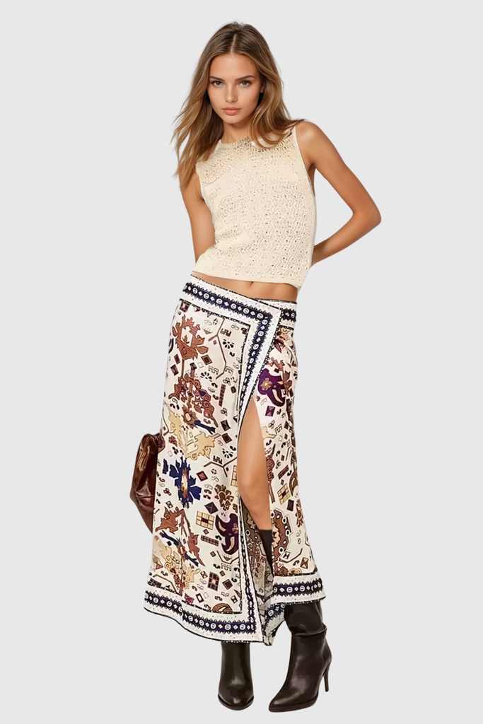 Carolyn Print Split Maxi Skirt - Stylish beautiful maxi for special occasions | Buy Online