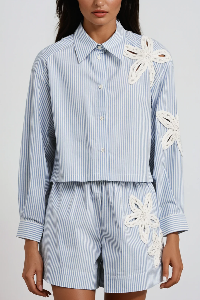 Shop  beautiful dress - Perfect for special occasions | Caron Stripe Flower Cutout Pants