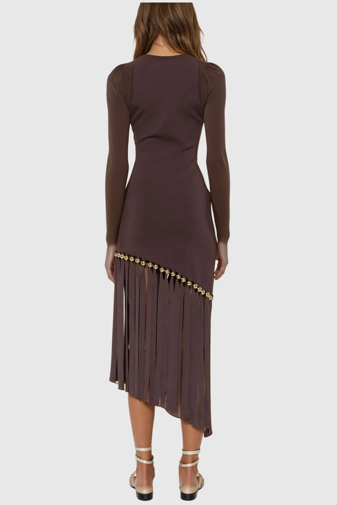 Shop  beautiful dress - Perfect for special occasions | Carreen Fringe Sleeveless Midi Dress