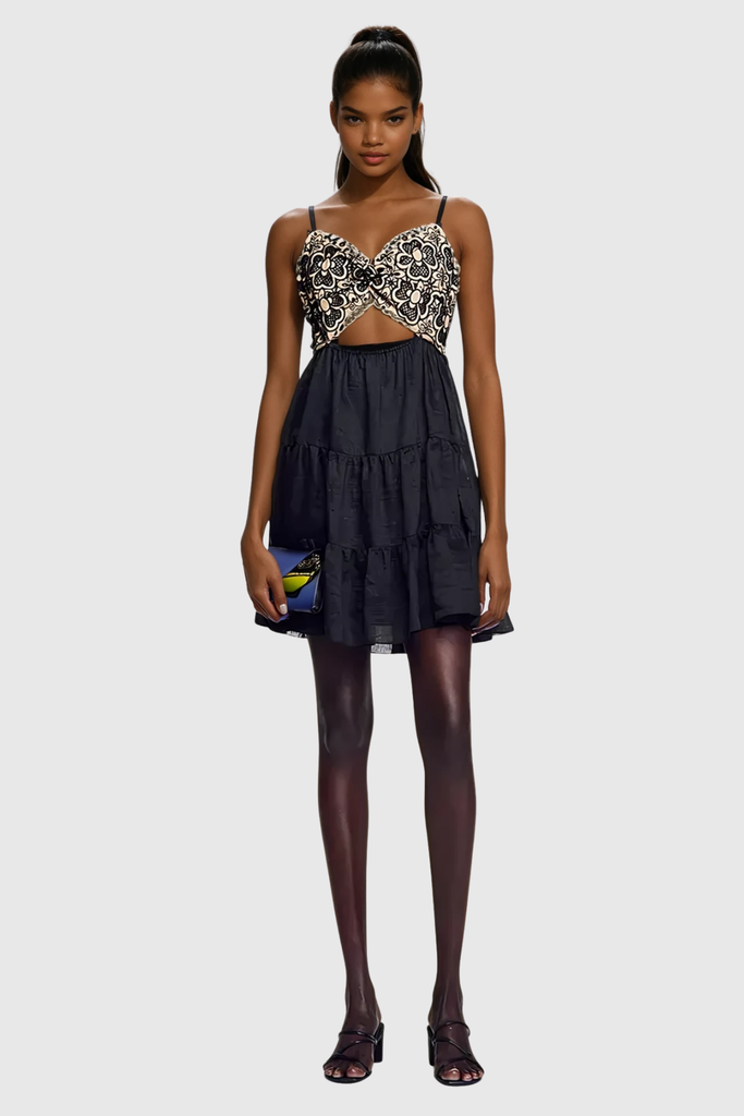 Shop  red dress - Perfect for special occasions | Carroll Spaghetti Embroidered Print Mini Dress