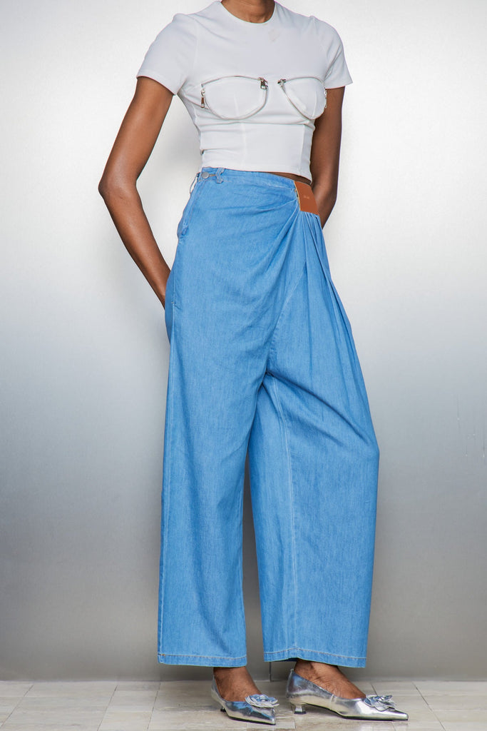 Carry Ruch Asymmetric Jeans - Stylish beautiful dress for special occasions | Buy Online