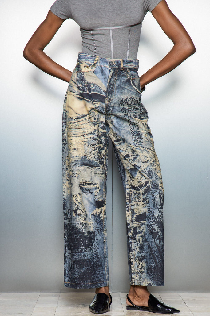 Carwyn Torn Print Jeans - Stylish beautiful dress for special occasions | Buy Online
