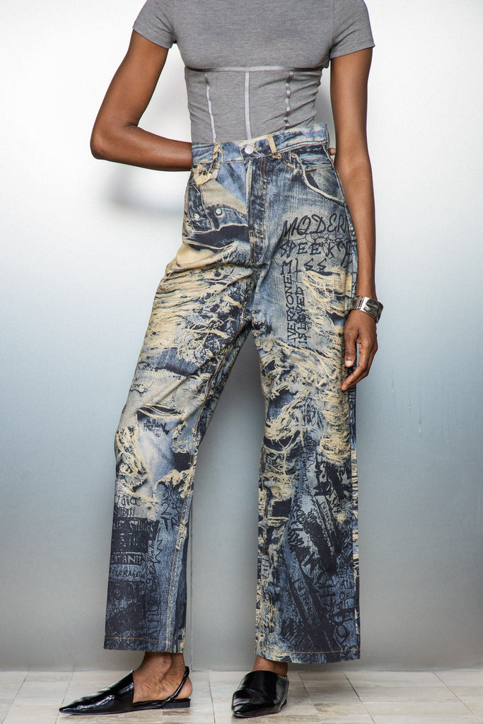 Shop  beautiful dress - Perfect for special occasions | Carwyn Torn Print Jeans