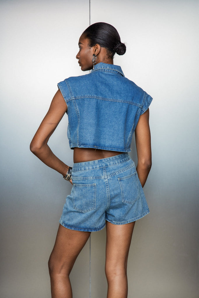 Stylish beautiful dress | Case Deconstruct Denim Pants Set - Ideal for special occasions