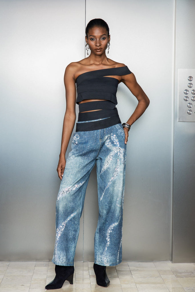 Stylish beautiful dress | Casimir Bow Print Jeans - Ideal for special occasions