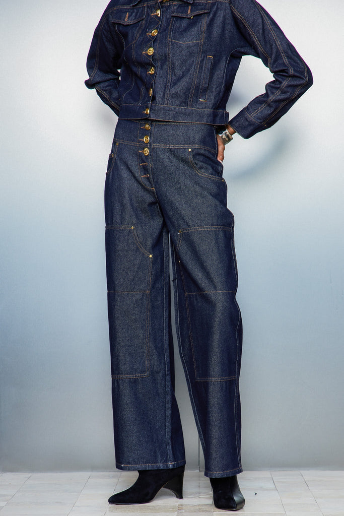 Cass Button Straight Jeans - Stylish beautiful dress for special occasions | Buy Online