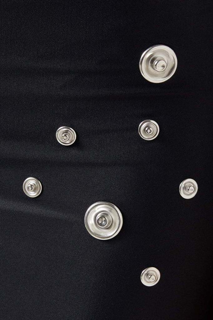 Robin Snap Embellished Maxi Dress - Black - Stylish black dress for special occasions | Buy Online