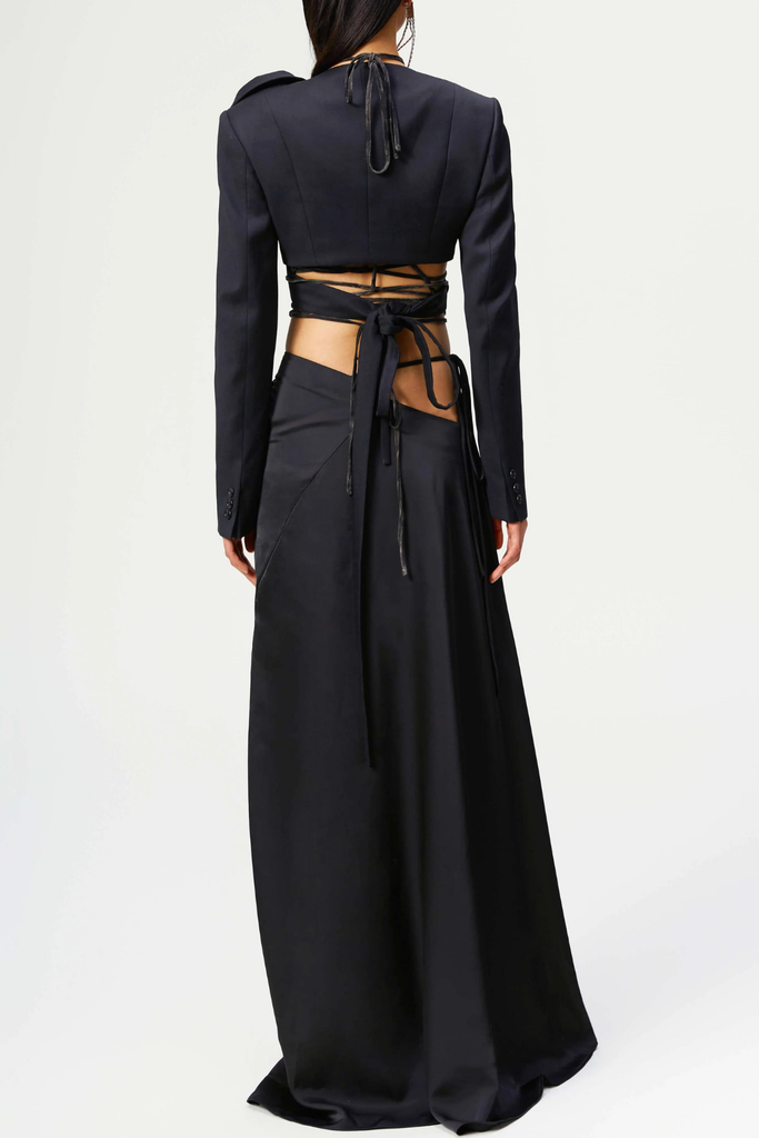 Cassara Asymmetric Lace Up Maxi Skirt - Stylish beautiful maxi for special occasions | Buy Online