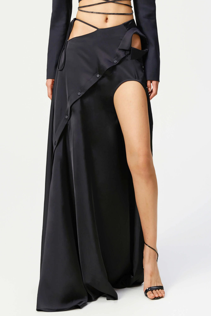 Cassara Asymmetric Lace Up Maxi Skirt - Stylish beautiful maxi for special occasions | Buy Online