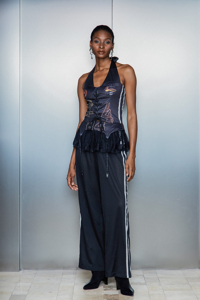 Cassian Lace Halter Neck Lace Up Pants Set - Stylish beautiful dress for special occasions | Buy Online