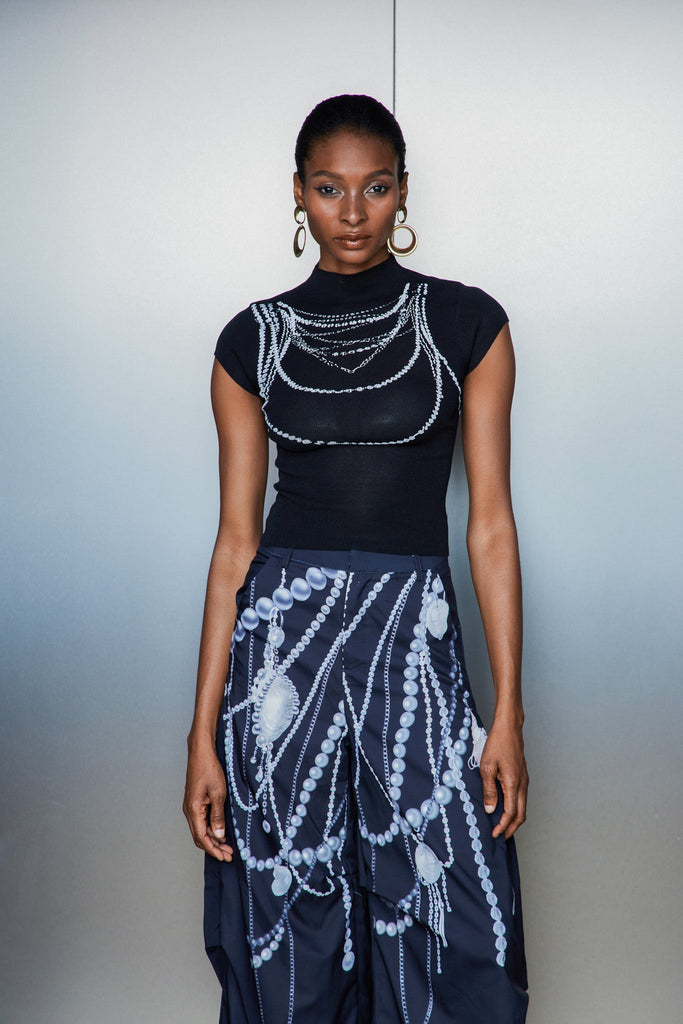 Stylish beautiful dress | Cassiel Chain Print Bodycon T Shirt - Ideal for special occasions