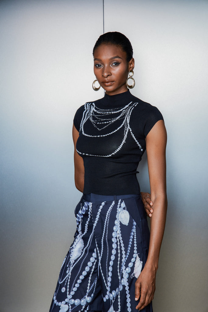 Stylish beautiful dress | Cassiel Chain Print Bodycon T Shirt - Ideal for special occasions