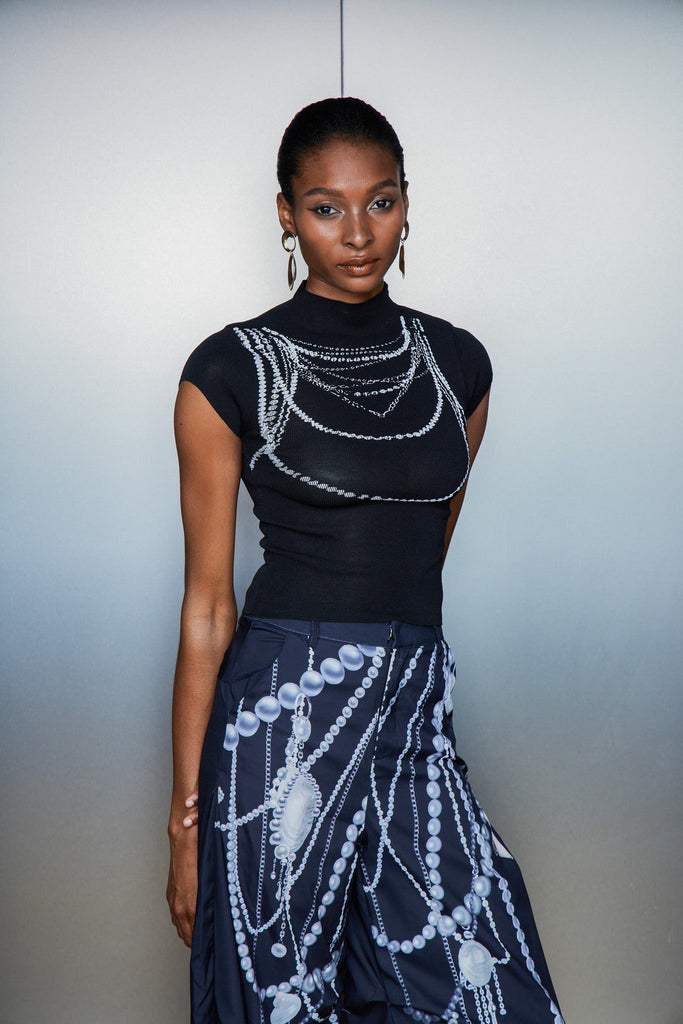 Stylish beautiful dress | Cassiel Chain Print Bodycon T Shirt - Ideal for special occasions