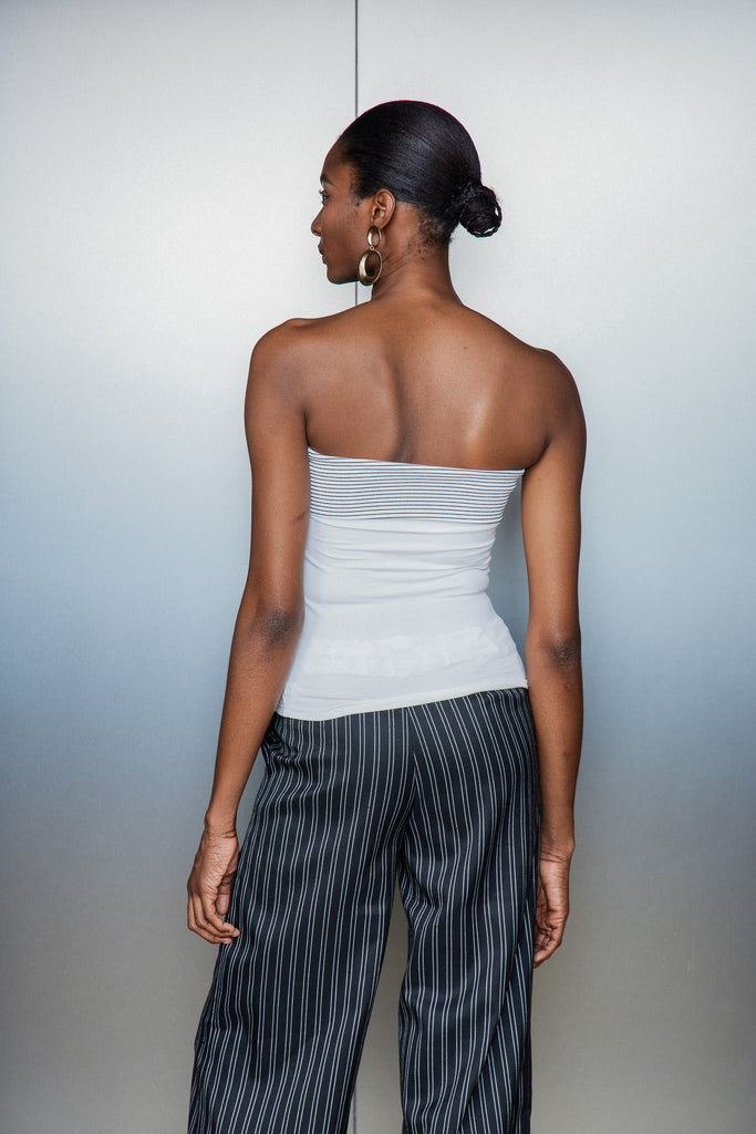 Stylish beautiful dress | Cassio Stripe Tie Up Strapless Top - Ideal for special occasions