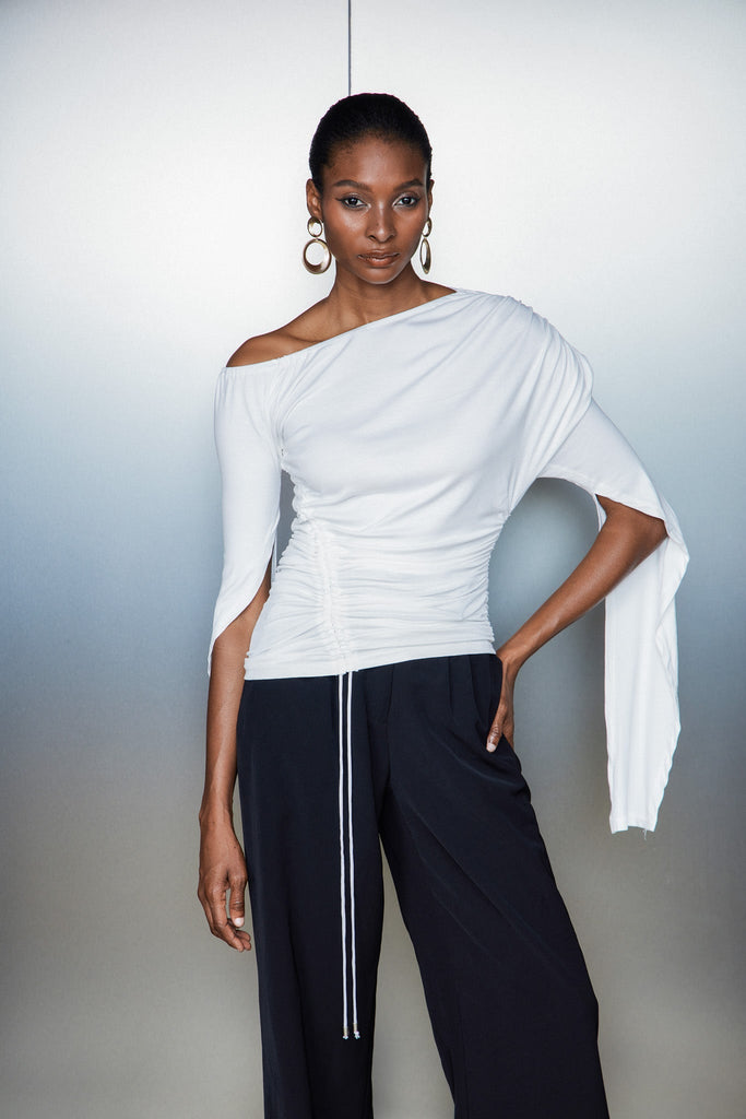 Catahecassa Ruch Drawstring Asymmetric Top - Stylish beautiful dress for special occasions | Buy Online