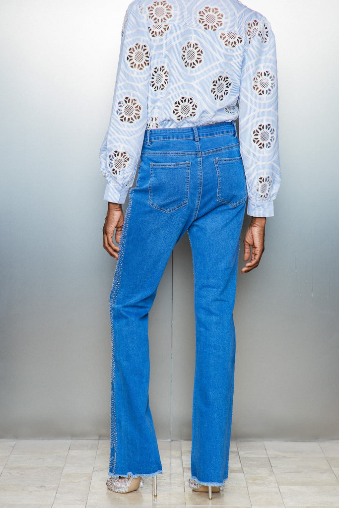 Stylish beautiful dress | Catello Rhinestone Star Jeans - Ideal for special occasions