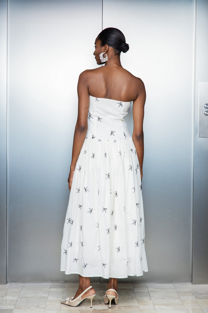 Shop  beautiful dress - Perfect for special occasions | Caterina Strapless Bow Ruffle Maxi Dress