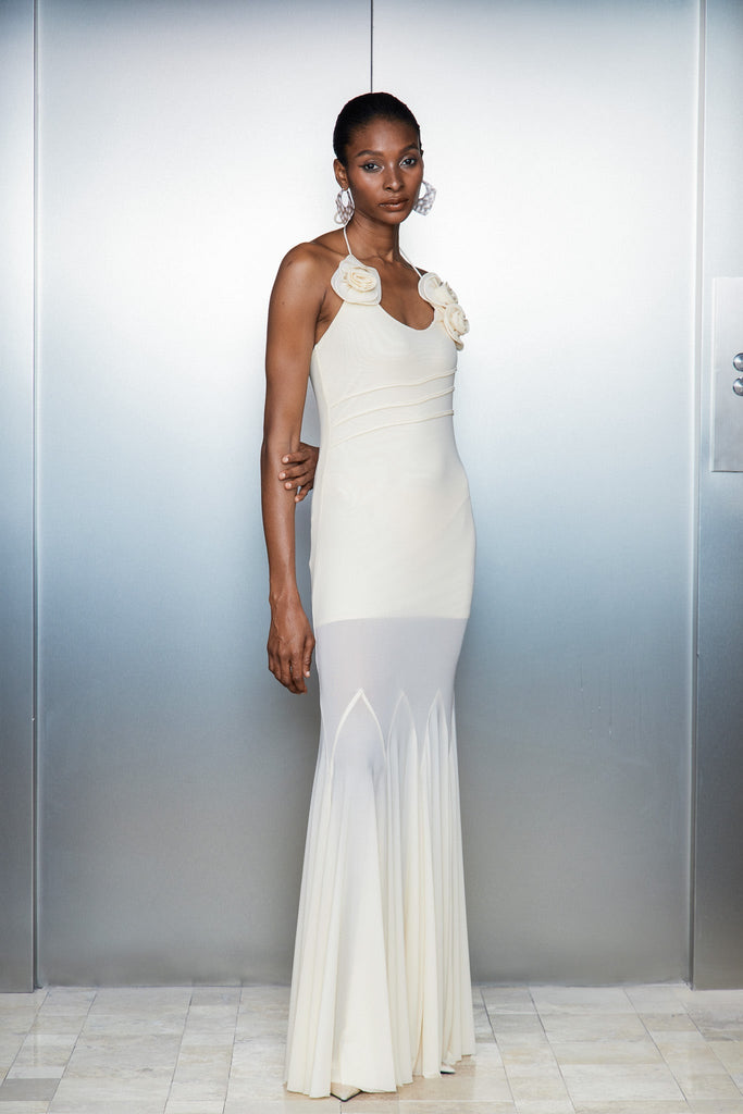 Catguocaun Flower Ruffle Maxi Dress - Stylish beautiful dress for special occasions | Buy Online