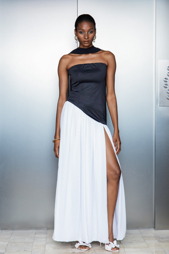 Shop  black dress - Perfect for special occasions | Cathaoir Ruffle Asymmetric Split Maxi Dress In Black