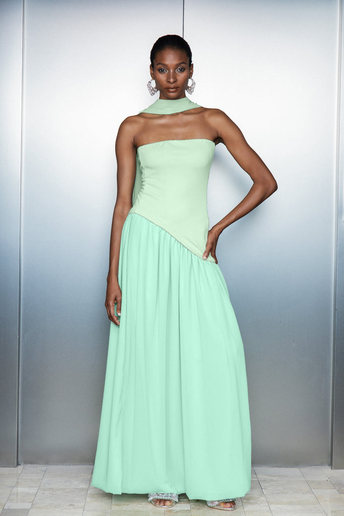 Shop  green dress - Perfect for special occasions | Cathaoir Ruffle Asymmetric Split Maxi Dress In Green
