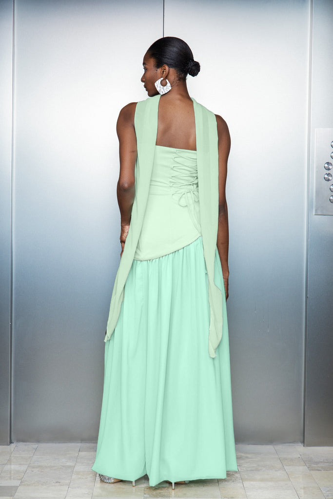 Shop  green dress - Perfect for special occasions | Cathaoir Ruffle Asymmetric Split Maxi Dress In Green