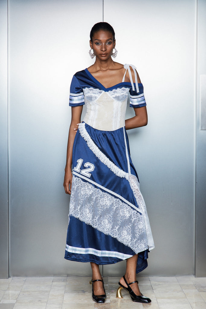 Shop  beautiful dress - Perfect for special occasions | Catharine Lace Deconstruct Asymmetric Maxi Dress