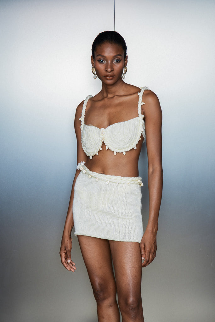 Stylish beautiful dress | Catherin Twist Knit Skirt Set In Apricot - Ideal for special occasions