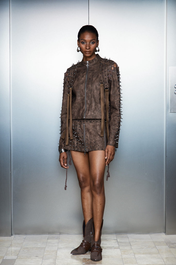 Stylish beautiful dress | Catia Embellished Lace Up Fringe Jacket - Ideal for special occasions