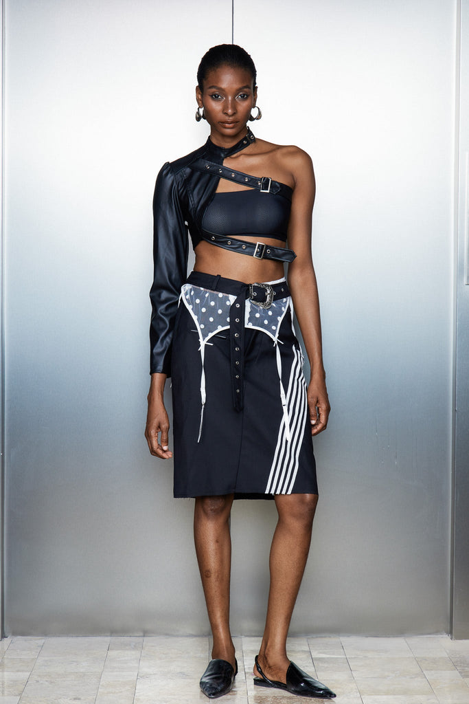 Stylish beautiful midi | Catrina Stripe Lace Midi Skirt - Ideal for special occasions