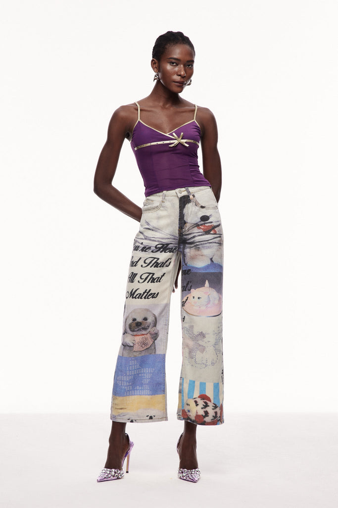 Cayley Print Jeans - Stylish beautiful dress for special occasions | Buy Online