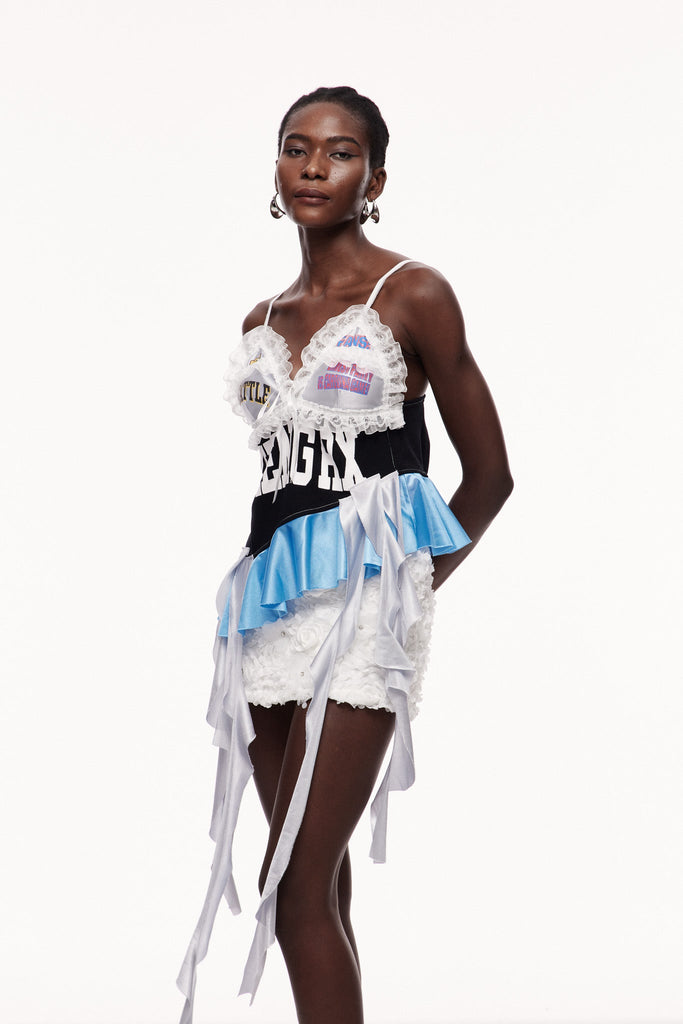 Shop  blue dress - Perfect for special occasions | Ceallagh Lace Fringe Top In Blue