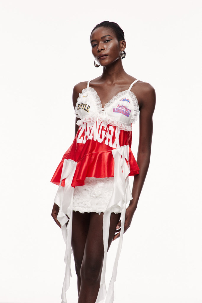 Shop  red dress - Perfect for special occasions | Ceallagh Lace Fringe Top In Red