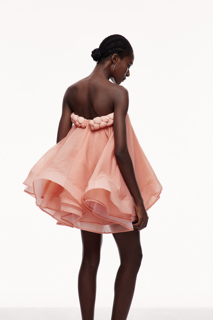 Stylish pink dress | Cebrail Ruffle Puffy Mini Dress In Pink - Ideal for special occasions