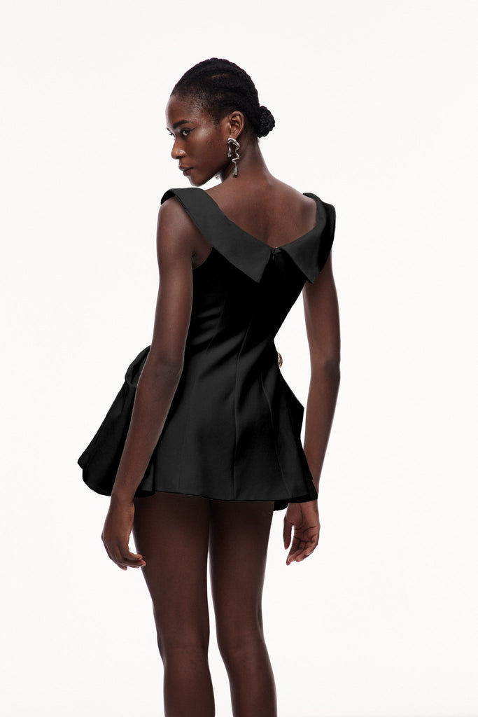 Stylish black dress | Cecilija Off Shoulder Ruffle Mini Dress In Black - Ideal for special occasions