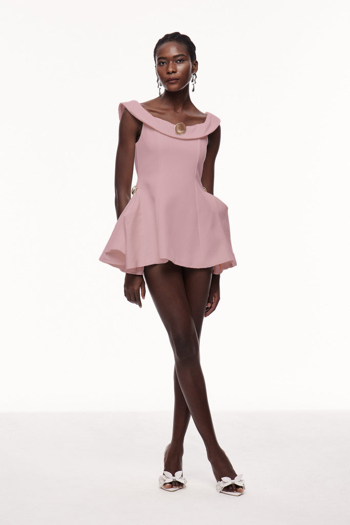 Shop  pink dress - Perfect for special occasions | Cecilija Off Shoulder Ruffle Mini Dress In Pink