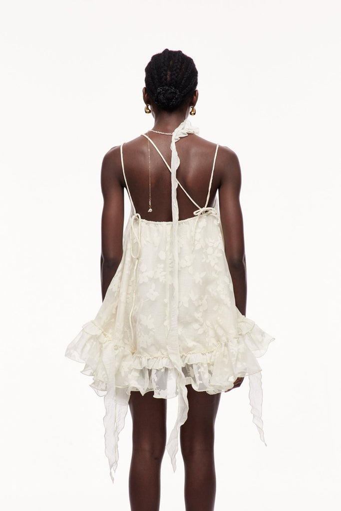 Shop  beautiful dress - Perfect for special occasions | Cecilio Asymmetric Ruffle Puffy Mini Dress In Apricot