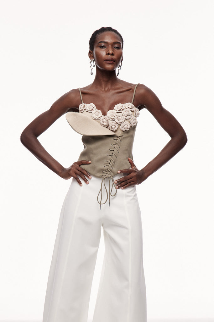 Shop  beautiful dress - Perfect for special occasions | Cedar Flower Asymmetric Lace Up Top