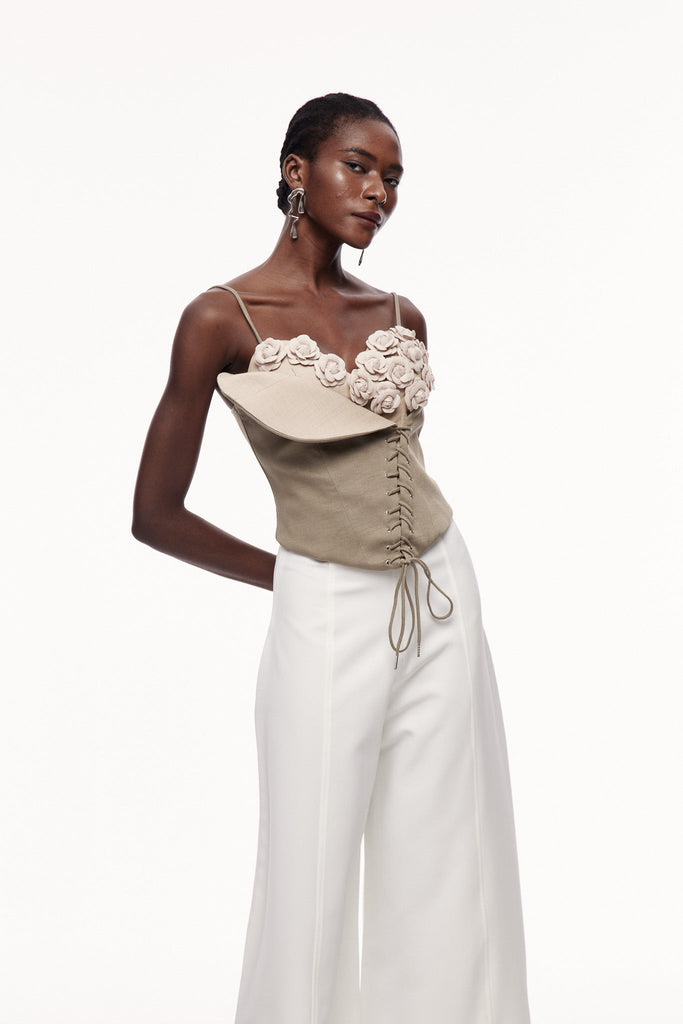 Cedar Flower Asymmetric Lace Up Top - Stylish beautiful dress for special occasions | Buy Online