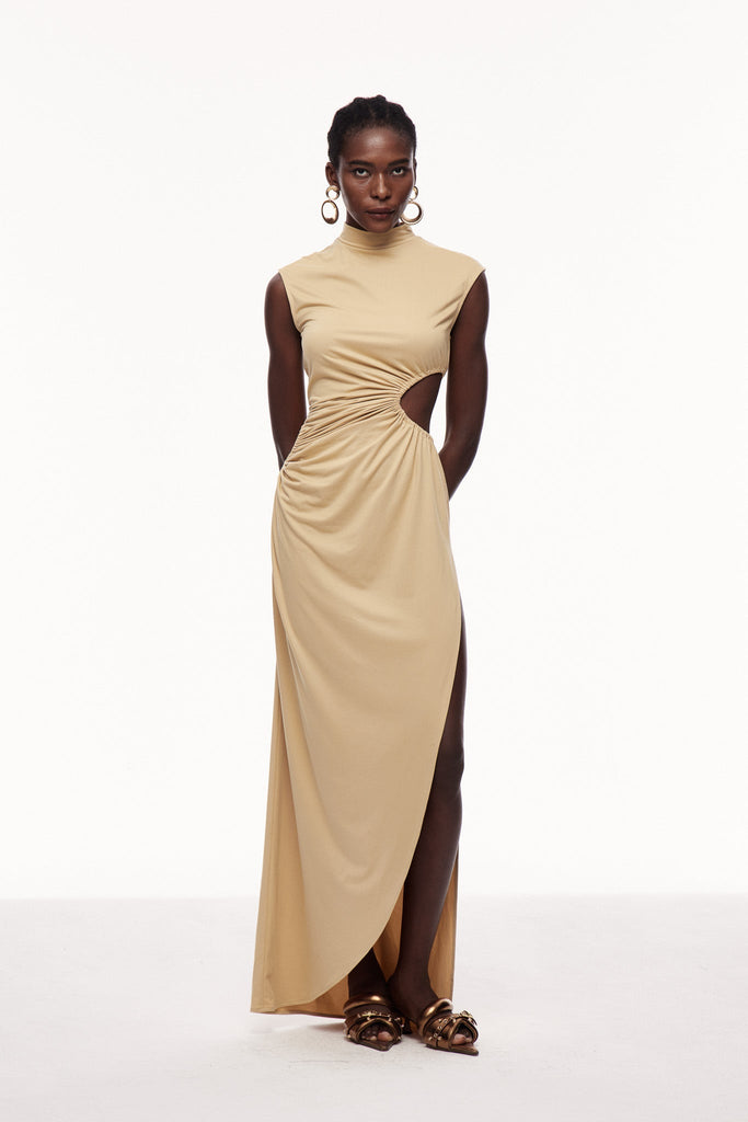 Celestine Drawstring Cutout Maxi Dress - Stylish beautiful dress for special occasions | Buy Online