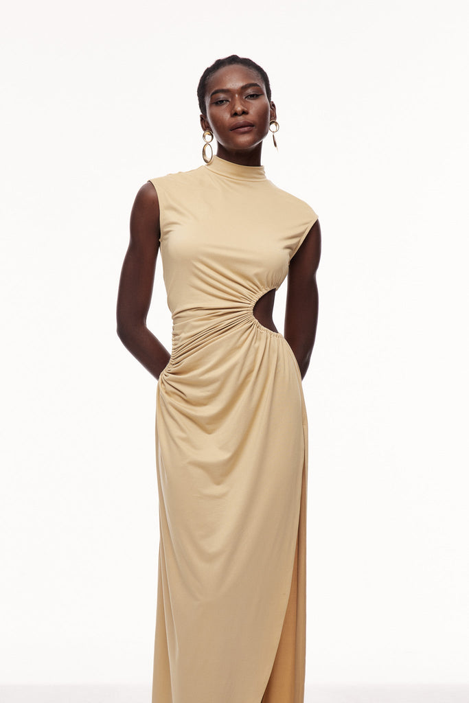 Celestine Drawstring Cutout Maxi Dress - Stylish beautiful dress for special occasions | Buy Online