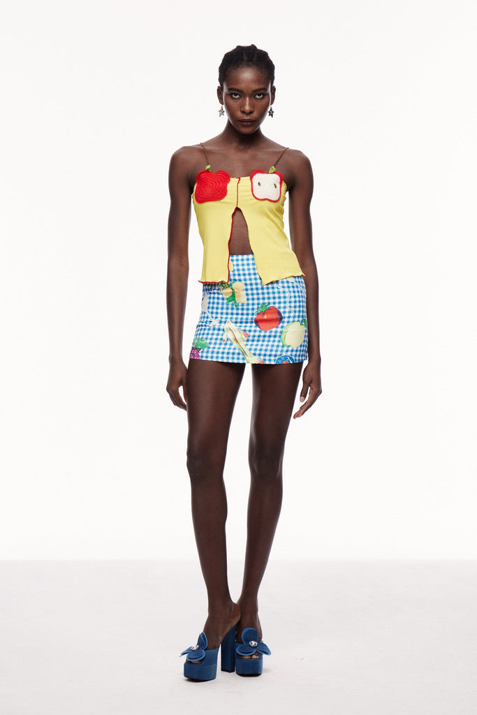 Stylish beautiful mini | Celestyna Print Grid Mini Skirt - Ideal for special occasions