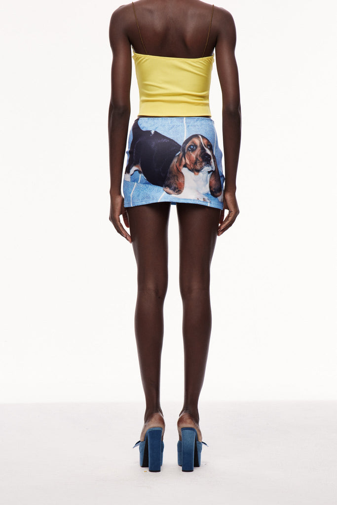 Stylish beautiful mini | Celia Print Denim Mini Skirt - Ideal for special occasions