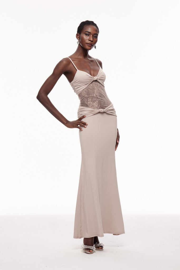 Celio Lace Spaghetti Maxi Dress - Stylish beautiful dress for special occasions | Buy Online