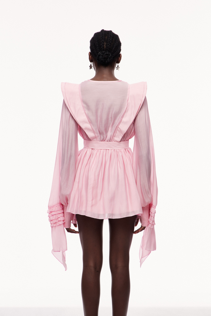 Shop  pink dress - Perfect for special occasions | Celsus Ruffle Cutout Mini Dress In Pink
