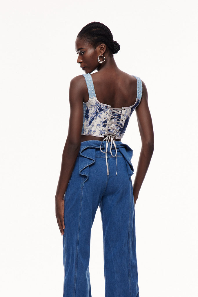 Stylish beautiful dress | Celyn Print Sequin Corset Top - Ideal for special occasions