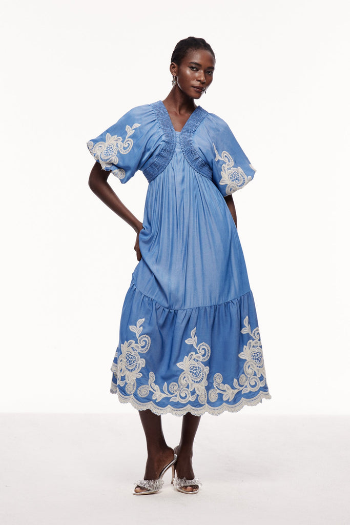 Shop  red dress - Perfect for special occasions | Cemre Embroidered Plunge Maxi Dress