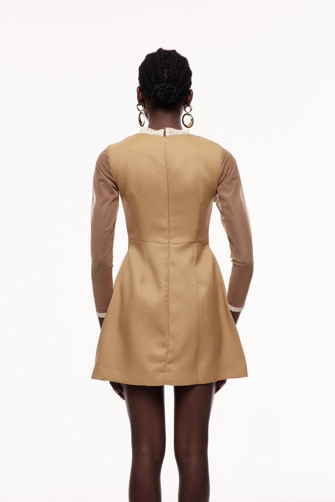 Stylish red dress | Cenk Lace Embroidered Long Sleeve Mini Dress - Ideal for special occasions