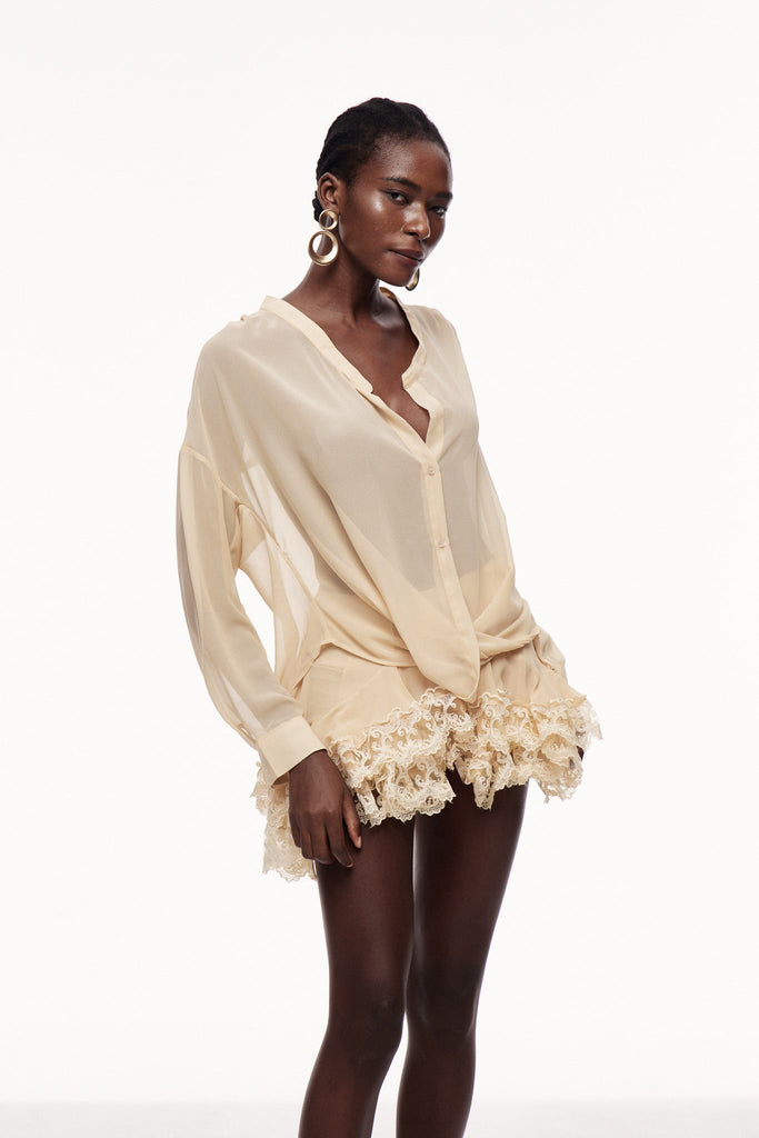 Stylish beautiful dress | Cennet Cowl Neck Lace Skirt Set - Ideal for special occasions