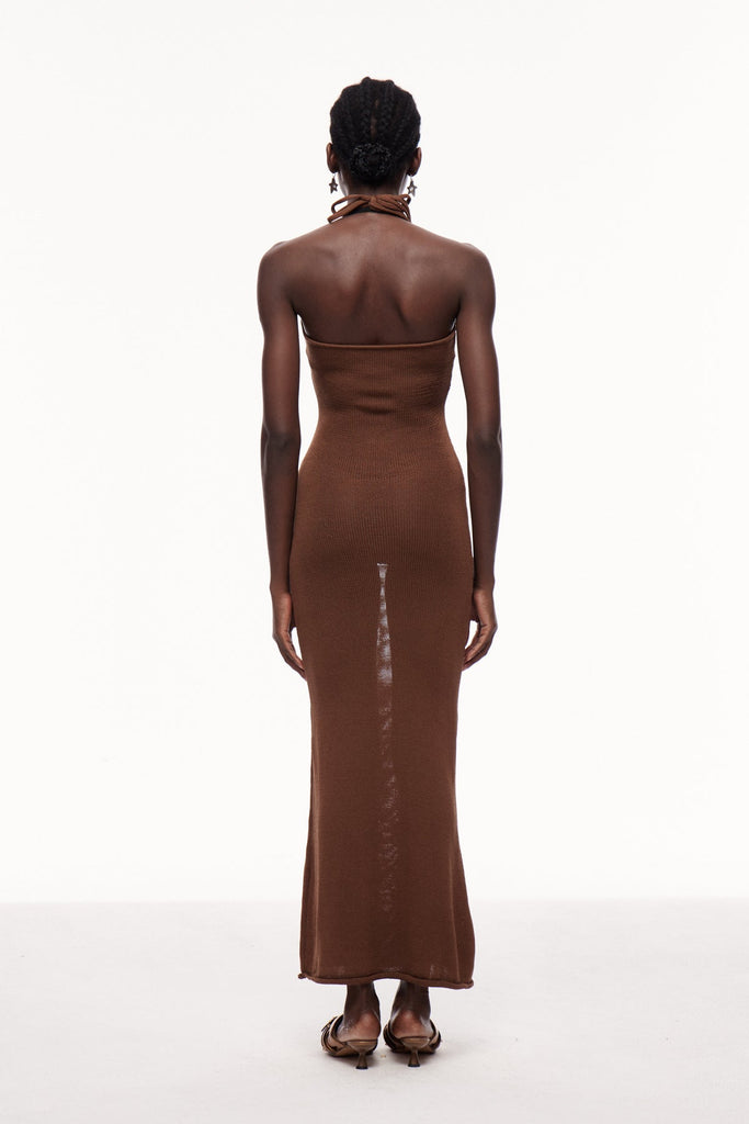 Stylish beautiful dress | Cenric Cutout Halter Neck Knit Maxi Dress - Ideal for special occasions